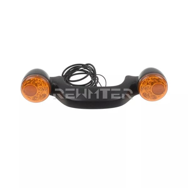Motorcycle LED Rear Turn Signal Brake Light Bar Smoke/Amber Lens Black/Chro