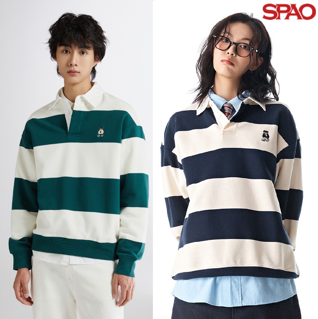 (Woody) Rugby Sweatshirt 2色 新商品 韓国人気 男女共用 カップルアイテム 肝節期 韓国ファッション ストリートファッションTシャツ・カットソー
