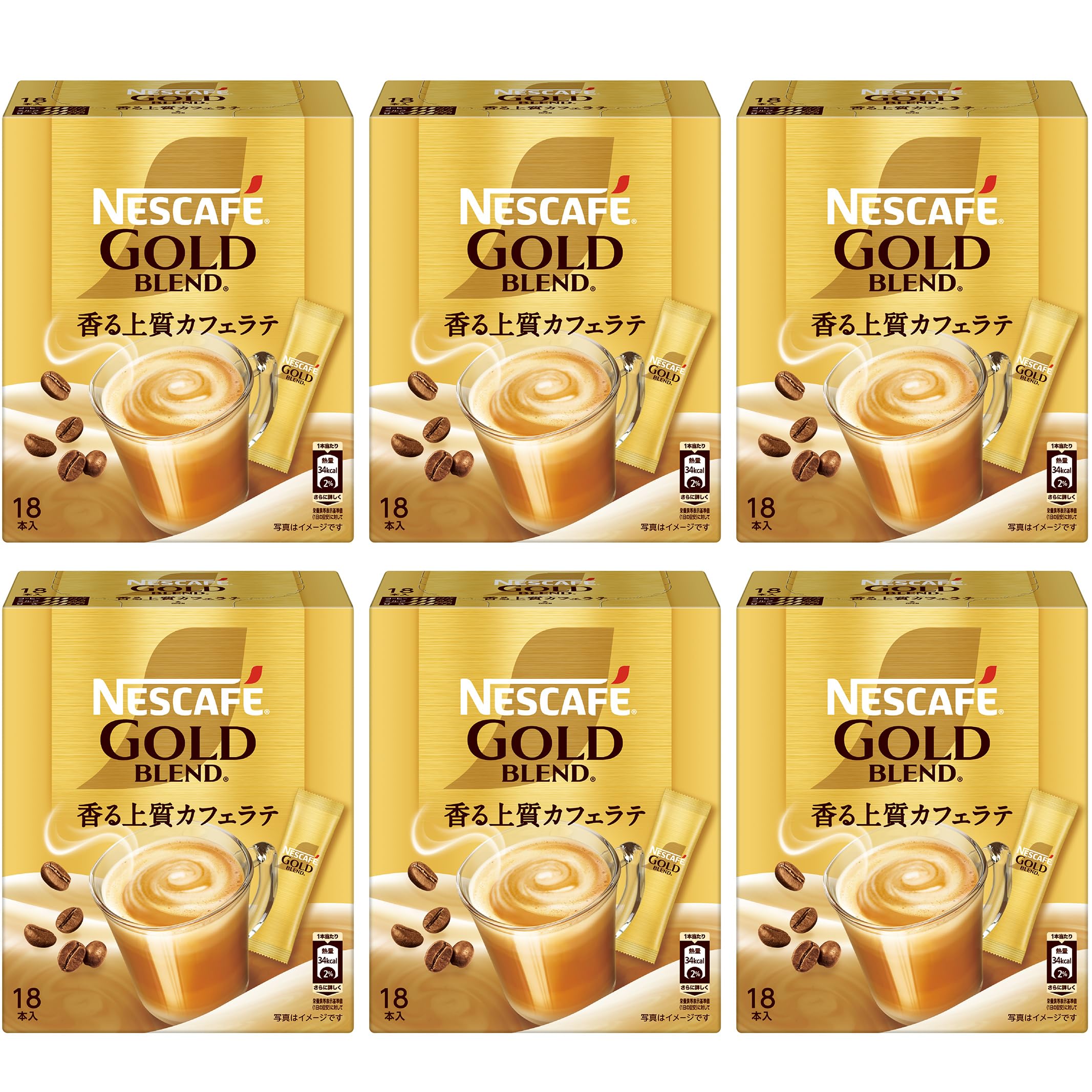 ゴールドブレンド スティックコーヒー 18P×6箱,カフェラテ,個包装 5,310円