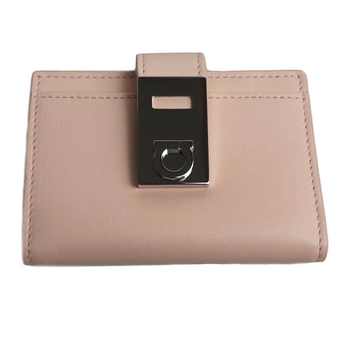 Salvatore Ferragamo サルヴァトーレフェラガモ ガンチーニ カードケース Hug ライトピンク 220552 レディース 未使用 買取品
