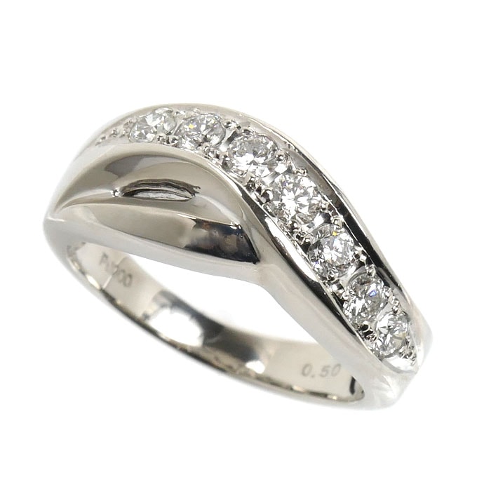 Pt1000プラチナ リング・指輪 ダイヤモンド0.50ct 13号 8.9g レディース 中古 美品