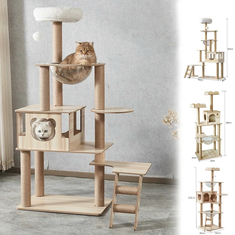新品大人気 新作 キャットタワー 爪研ぎ 木製 スリム 宇宙船 据え置き 厚さを増した板材 キャットハウス つめとぎ 猫 大型猫用 爪とぎ キャットウォーク 多頭飼い 人気 猫タワー おしゃれ かわい