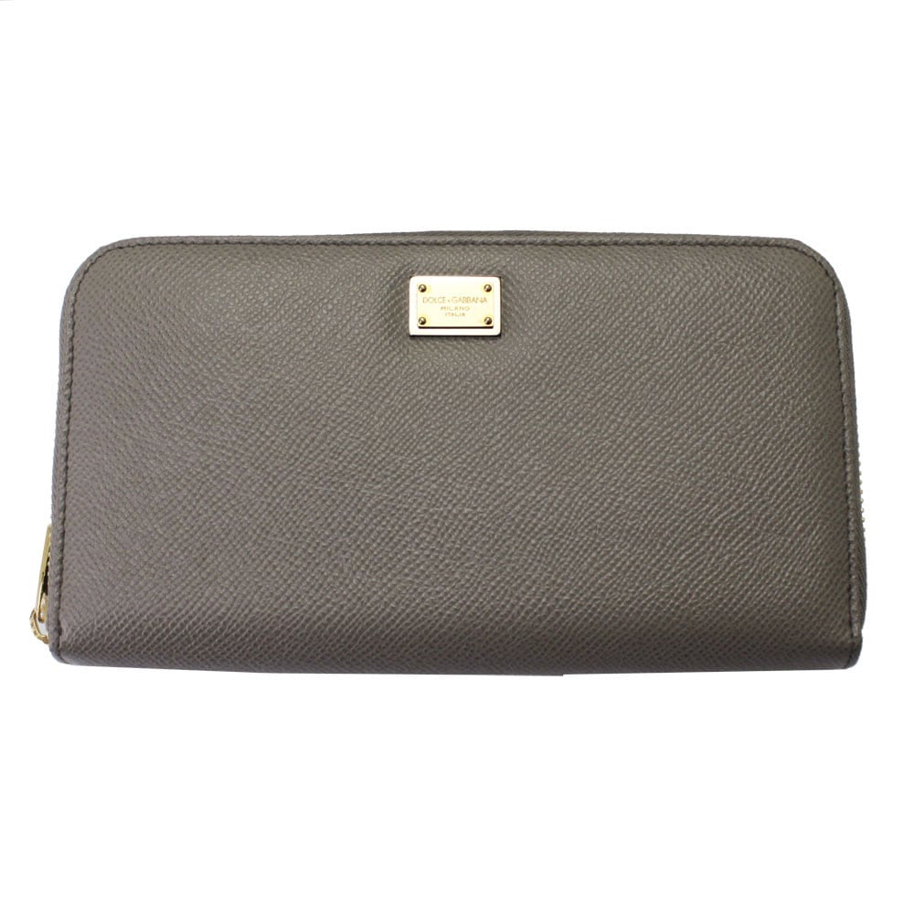 ラウンドファスナー長財布 型押しレザー グレージュ系 BI0473 A10011 87195