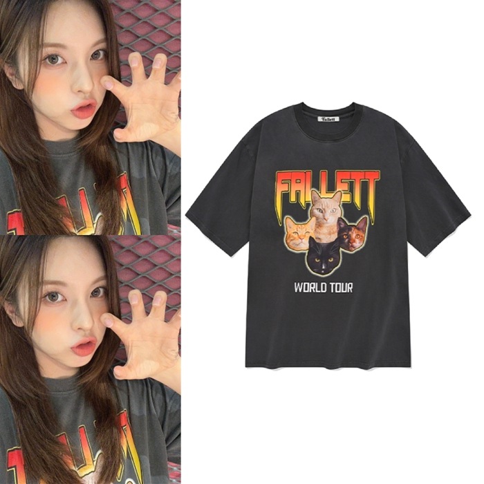 【NMIXX着用】2024 S/S ネロ バンド 半袖Tシャツ チャコール