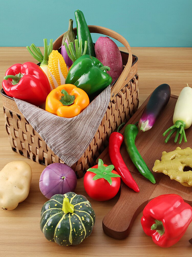 模擬野菜模型・果物装飾品 プラスチック製果物野菜セット 写真撮影用小道具 ショーウィンドウ・展示場装飾