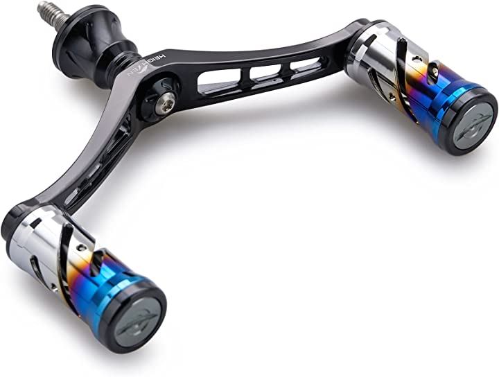 92mm リール ハンドル 16mm ノブ 搭載 シマノ ダイワ 通用 スピニングリール用 Vortex Series 583(ブラック)