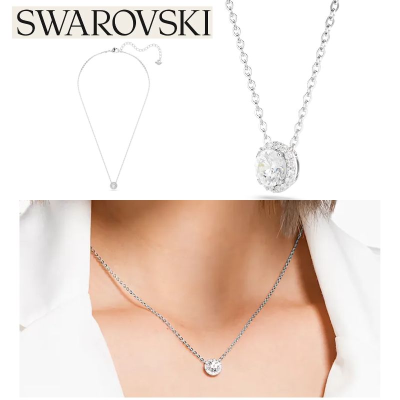 スワロフスキー Una Angelic ラウンドカット ネックレス　プレゼント　韓国　アクセサリー　人気