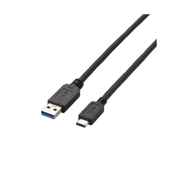 (まとめ)エレコム USB3.1ケーブル(A-TypeC) USB3-AC15BK(×2セット)