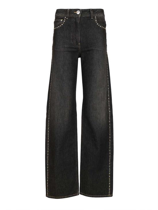 VERSACE Women Denim Pants 1022452 BLACK