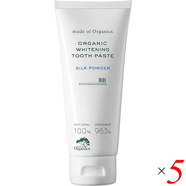 メイドオブオーガニクス オーガニック ホワイトニング トゥースペースト シルクパウダー 100g 5個セット