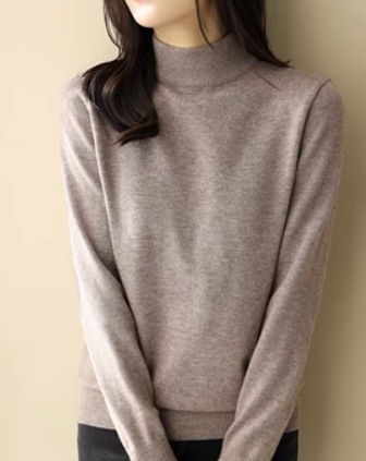 トップス デート モテアイテム ニットソー ハイネック 長袖 コットン 大人可愛い きれいめ 上品 おしゃれ かっこいい 大人可愛い ラブリー キュート ガーリー クール モード系 セクシー