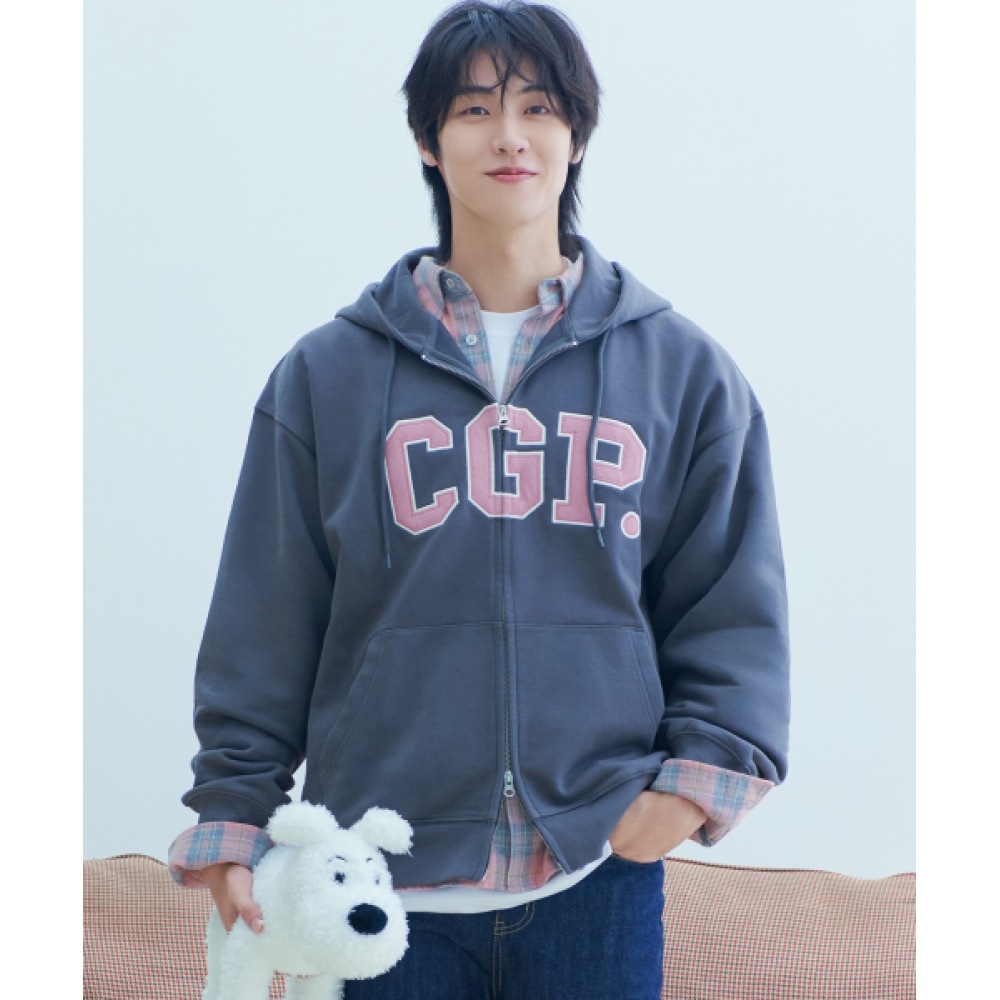 CODEGRY CGP アーチロゴフーディージップアップ_チャコール