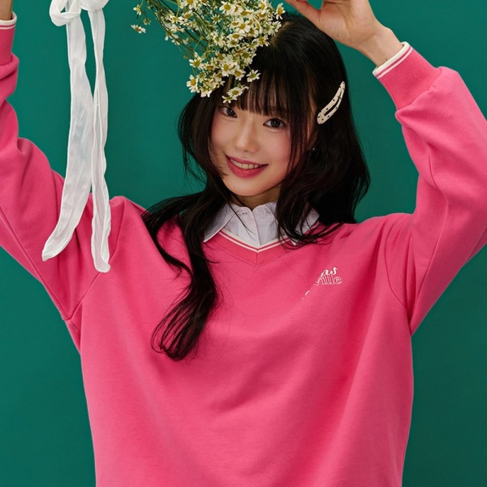 [チェイスカルト] W Vネックスウェットシャツ