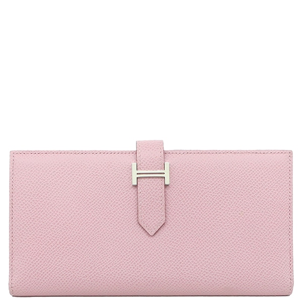 エルメス HERMES 長財布 ベアンスフレ ヴォーエプソン モーヴシルベストル シルバー金具 二つ折り財布 U刻印（2022年製）【中古】