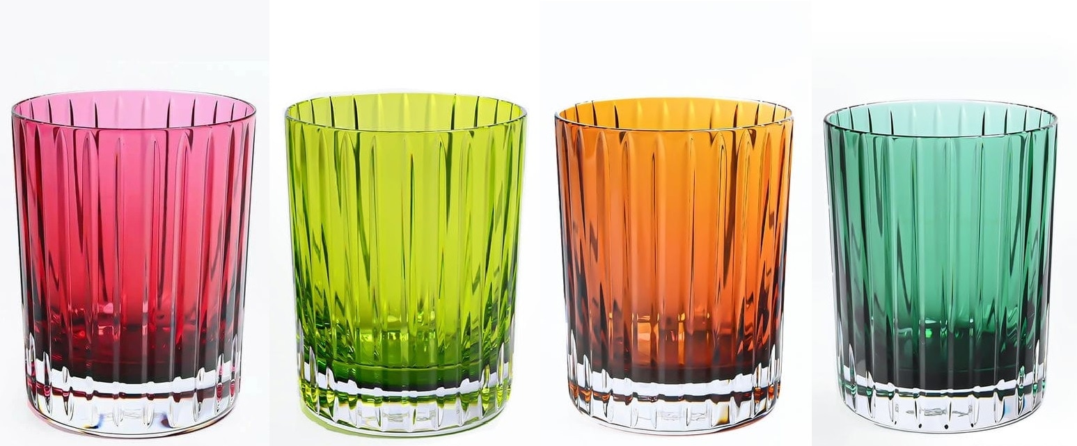 Baccarat 2816196 バカラ グラス ハーモニータンブラー ロックグラス ハイボールグラス クリスタルガラス カラー オブ ジョイ グリーン オレンジ レッド モス 客数x4