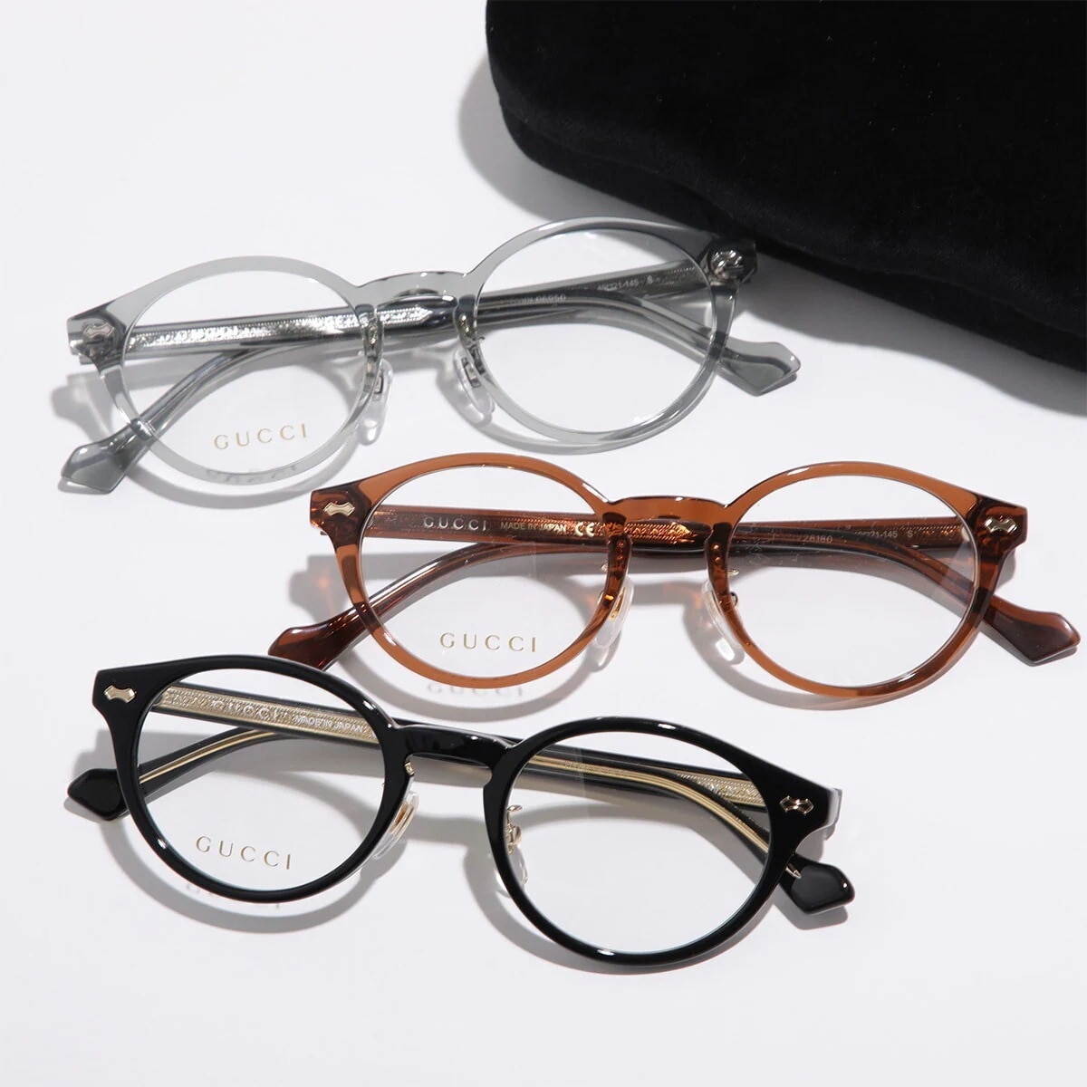 GUCCI グッチ メガネ GG1127OJ レディース ボストン型 伊達メガネ ロゴ めがね 眼鏡 黒縁 クリアフレーム クリングスタイプ アイウェア