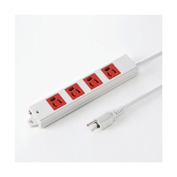 （まとめ）サンワサプライ 3P3m4個口タップ赤色（緊急用） TAP-K4-3R(×2セット) 6,981円