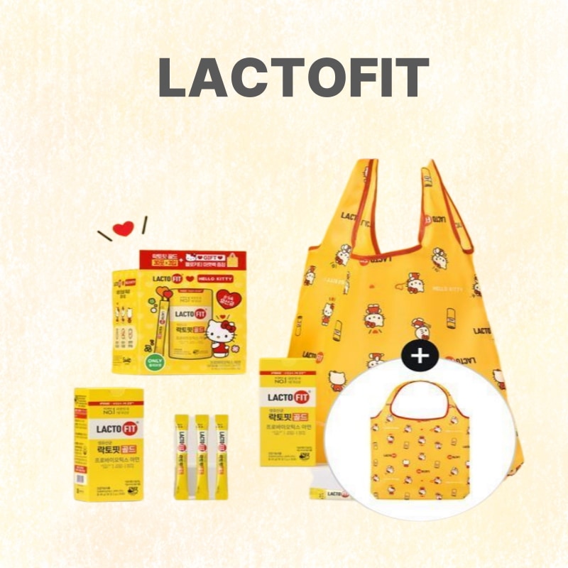 【ハローキティマーケットバッグ贈呈】ラクトフィットゴールドハローキティコラボ企画90砲（マーケットバック贈呈）（3ヶ月分）