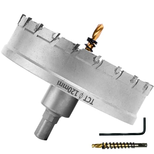 【DIYのプロ推薦】 超硬 ステンレス ホールソー 穴あけ 電動ドリル ホルソー ホールカッター ShopXJ (1, 120ｍｍ)電動工具