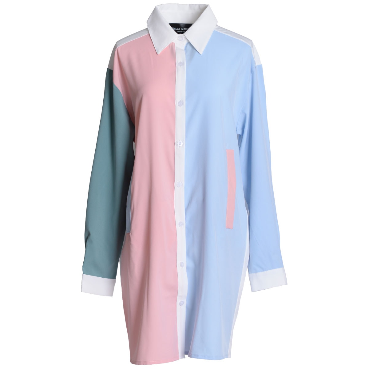 シャツ レディース 長袖 長袖シャツ ロングシャツ 無地 パステルカラー 大きいサイズ ゆったり アシンメトリー カジュアル ガーリー 春服