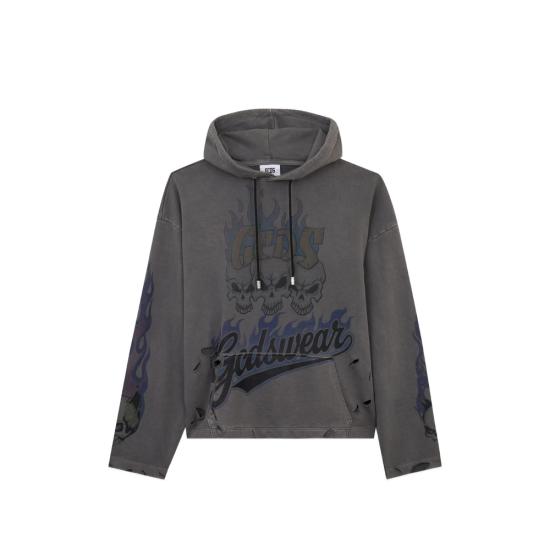 GCDS Men Sweatshirts C1MWQE129F034 ANTHR GREY BLUE