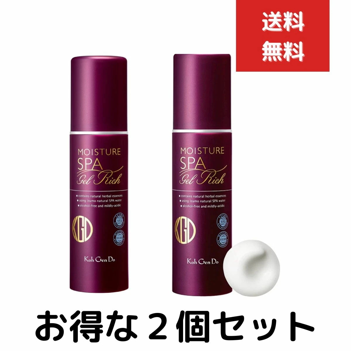 江原道 オールインワン モイスチャー ジェル リッチ 100g ２個セット　(ジェル状クリーム) Koh Gen Do コウゲンドウ