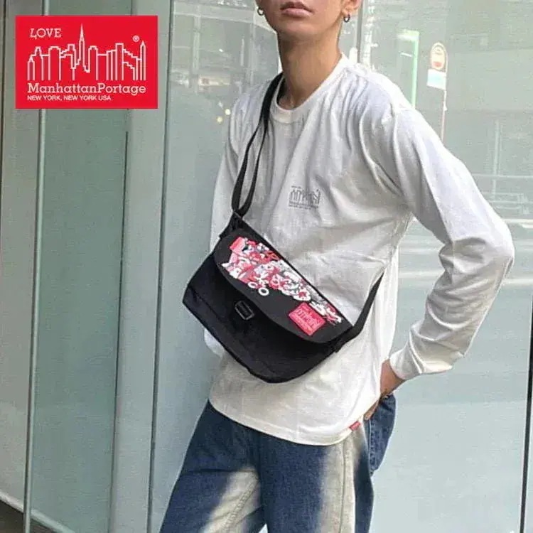 正規品 Casual Messenger Bag Canvas Art Print 2023 ブラック 1603-ART-23 BLK