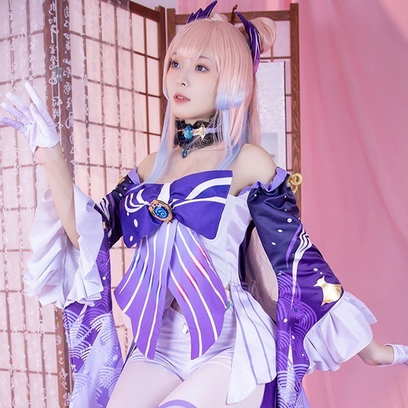 コスプレ 衣装 子供 大人原神　珊瑚宮心海　コスプレ　衣　ワンピース