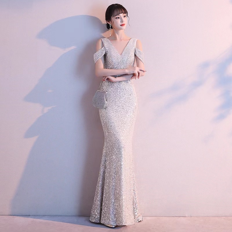 新品パーティードレス ワンピース ウェディングドレス 結婚式 成人式 パーティー セクシーVネック マーメイド 花嫁ロングドレス 二次会 演奏会 挙式hs5663