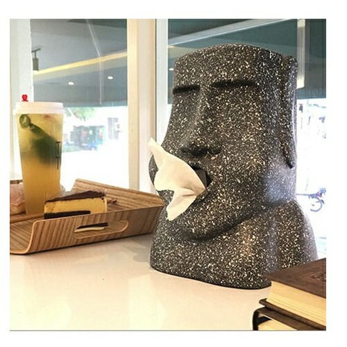 モアイのティッシュボックス ブラック ティッシュペーパー ティッシュケース