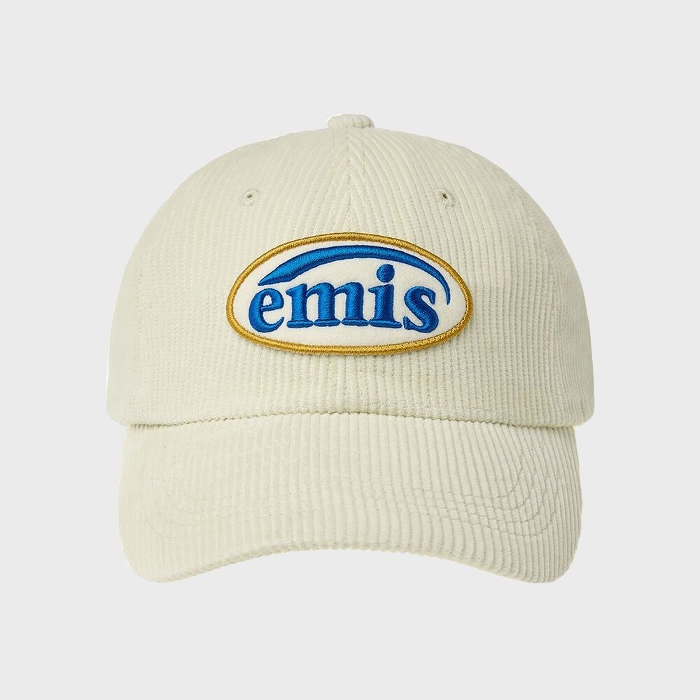 IMIS コーデュロイワッペンボールキャップ (リニューアル)-クリーム