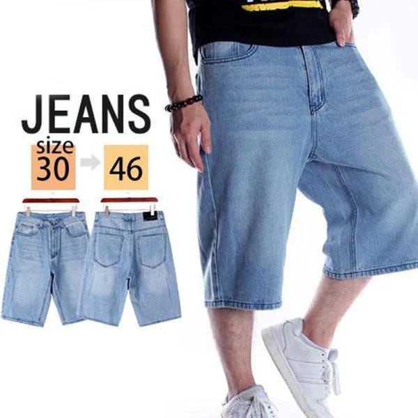 【本日限定】デニム パンツ メンズ 大きいサイズ バギーパンツ 太め ハーフパンツ 7分丈 ボトムス Gパン ジーンズ ウォッシュ加工 半ズボン ゆったり 夏