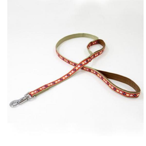 ペティオ アドメイト アーガイルリード M 中型犬用引き紐 レッド 1.2m (A57135)