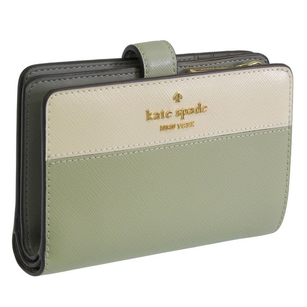ケイトスペード 財布 レディース 二つ折り財布 アウトレット レザー グリーン madison madison colorblock saffiano le KC511-300 KATE SPADE