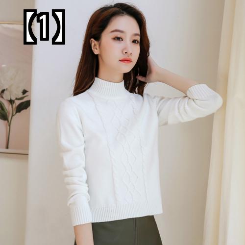 ハイネック ニット セーター レディース 冬 ショート丈 トップス 長袖 プルオーバー 厚手 スリムフィット 無地 シンプル きれいめ 大きいサイズ グレー カーキ オレンジ