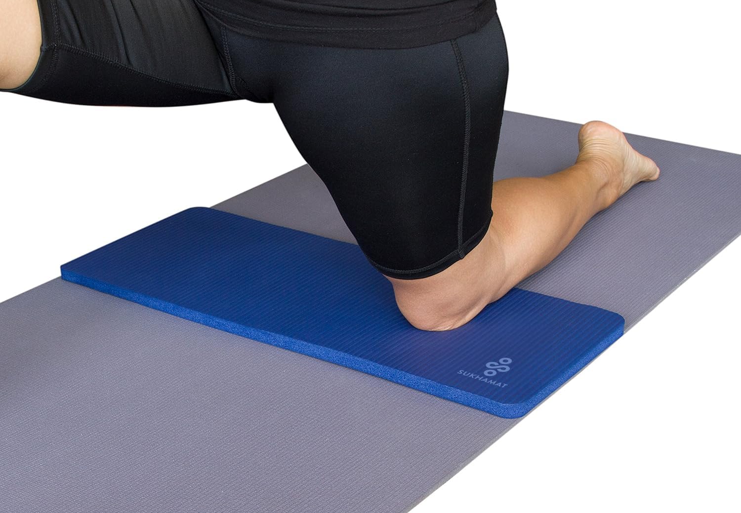 (Dark Blue) - SukhaMat Yoga Knee Pad Cushion - America s Best Exercise Knee Pad - Eliminate Pain Dur