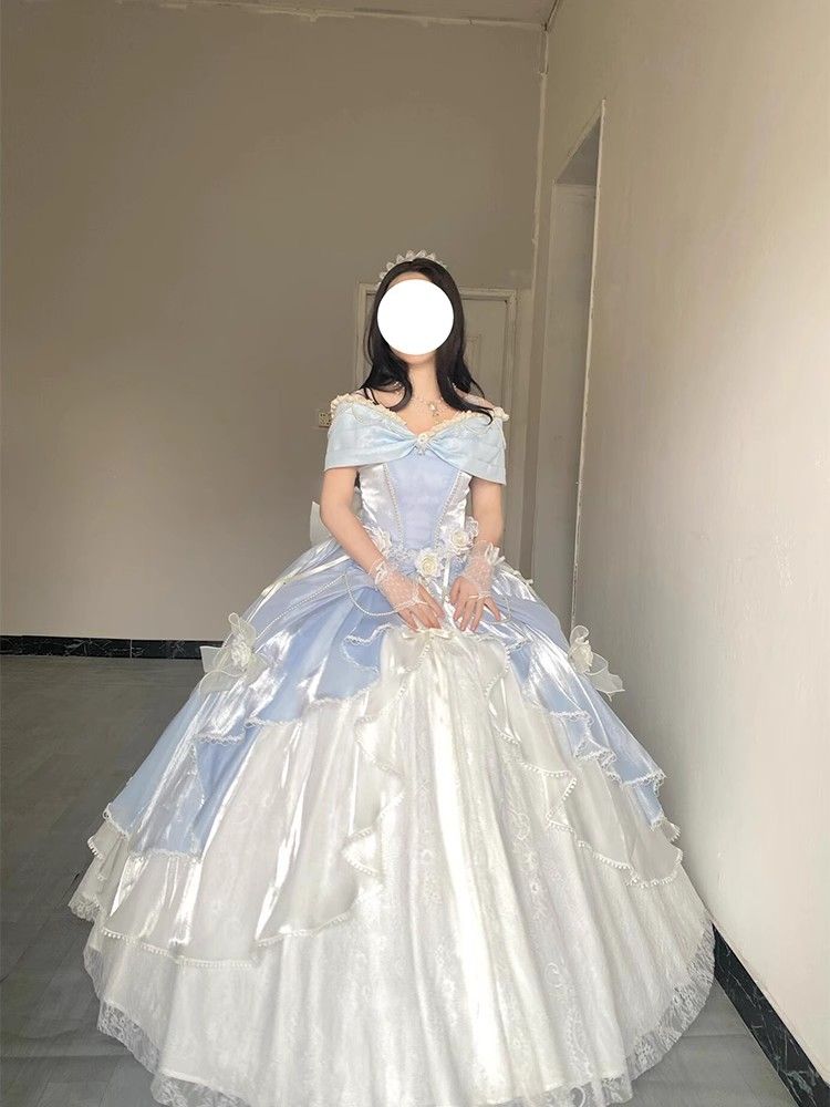 【2枚購入で 3oo円OFF！】ローズロリータドレスボウプリンセスドレス学生デイアダルトギフトロリータドレス女性