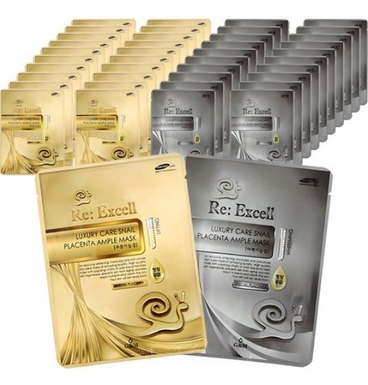 リエクセルカタツムリコラーゲンマスクパックシート 20個+しわ20個合計40個1set