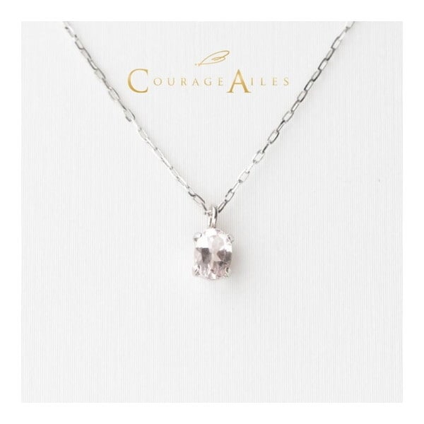 Courage Ailes PDA-2270MR ネックレス 4月誕生石 モルガナイト 天然石 カラーストーン Pt900 Pt850 プラチナ ペンダント 贈り物 シンプル 4本爪 メーカー直送