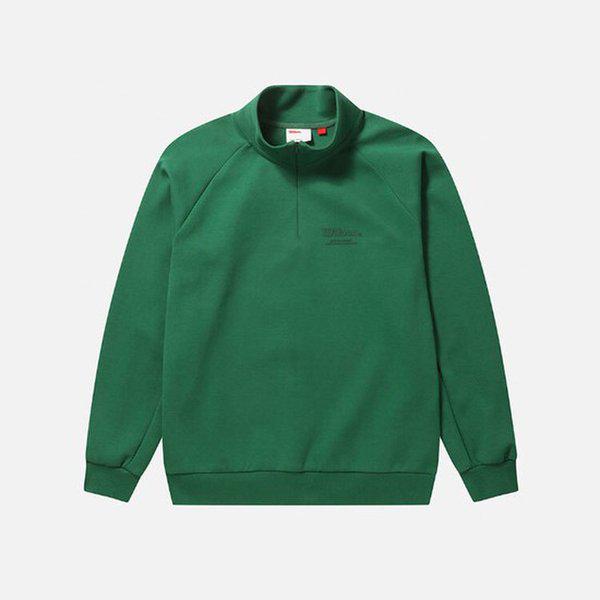 男性テックコットン ハーフジップ スウェットシャツ W243001LHT82GRN