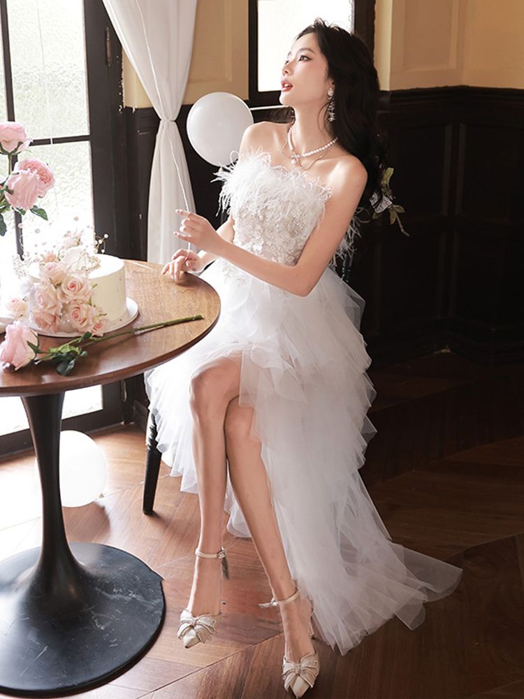 バンケットイブニングドレスレディース 2025 シニア成人セレモニー誕生日スリム学生美術試験ホスト