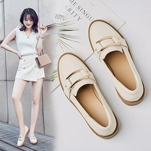 1つ買うと10個無料ブリティッシュスタイルのスモールレザーシューズレディーススクエアバックルレザーシ3436