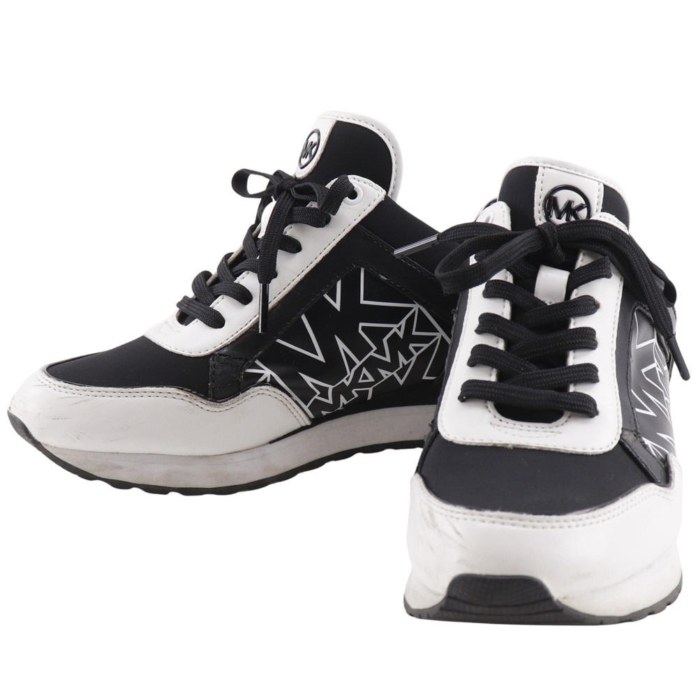 MKロゴ スニーカー 黒 白 レディース 中古品