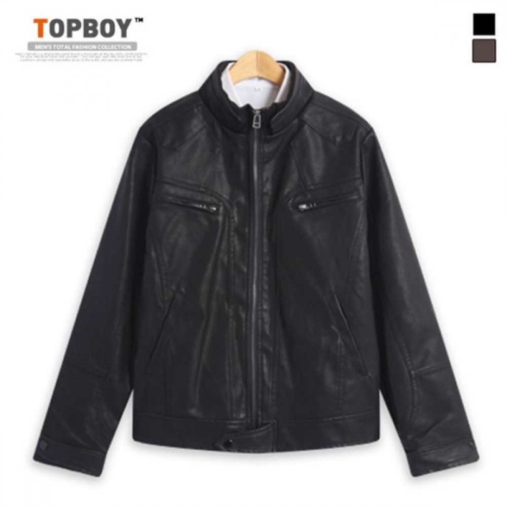 (TOPBOY) 斜めファスナーポケットレザージャケット (K2108)