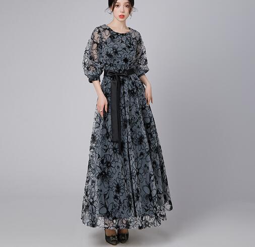 ワンピース　ドレス　ロングドレス　ファッション　結婚式　二次会　レディース　お呼ばれ　着痩せ　袖あり 6,011円