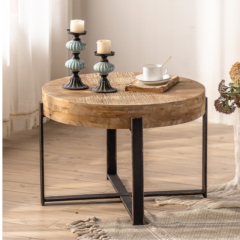 サイドテーブル ヴィンテージ調 円形 おしゃれ かわいい ラウンド ベッドサイドテーブル ソファテーブル 高級 モダン シンプル 机