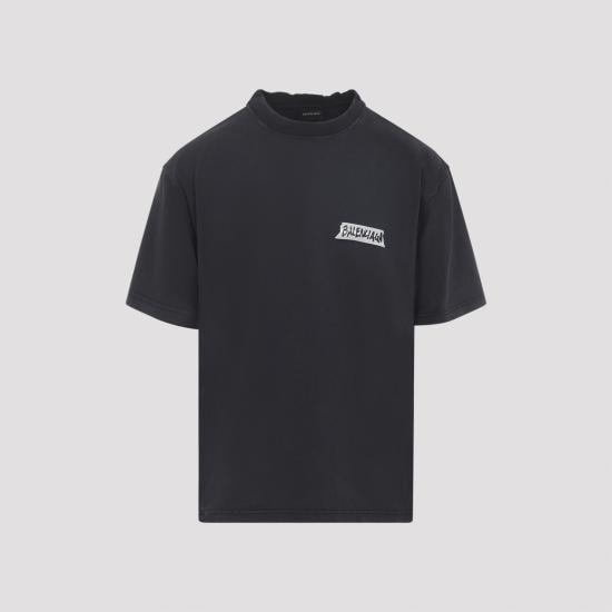 BALENCIAGA Men T-Shirts 764235 TTVL6 1041 FADED WASHED BLACK