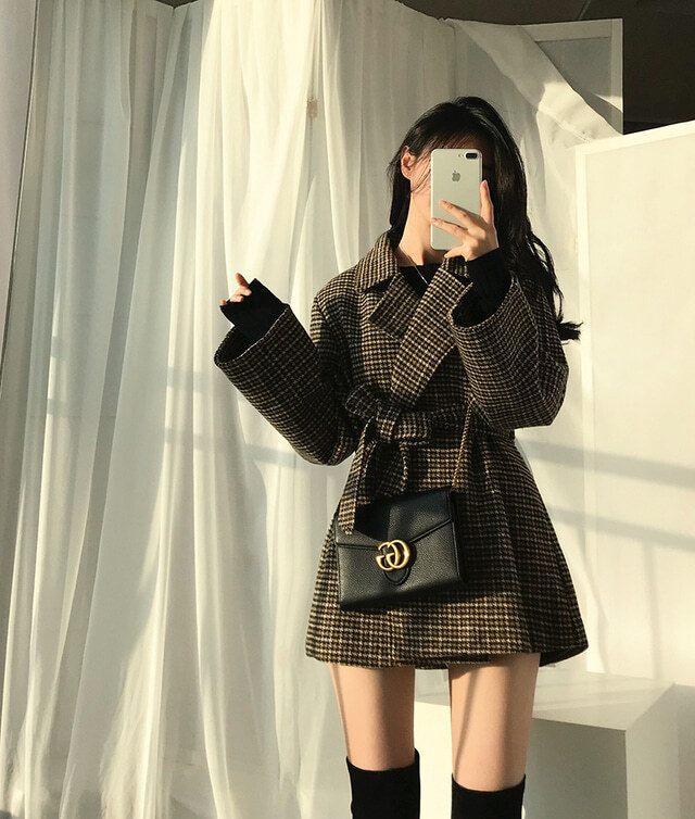 アウター コート 長袖 襟付き かわいい 大人可愛い きれいめ シンプル カジュアル 大人 おしゃれ お洒落 かっこいい レトロ 大人可愛い 大人女子 こなれ感 モード系 チェック柄 秋 冬 20代