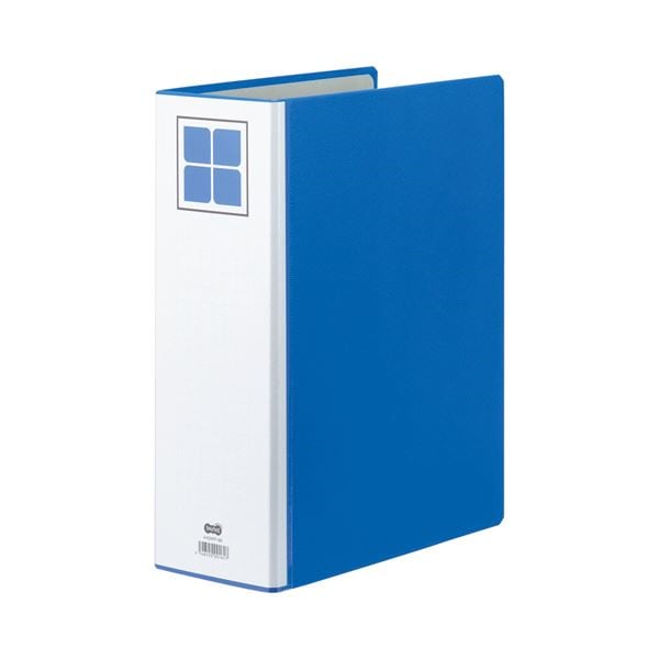 （まとめ） TANOSEE 両開きパイプ式ファイルE A4タテ 1000枚収容 背幅126mm 青 1冊 10セット