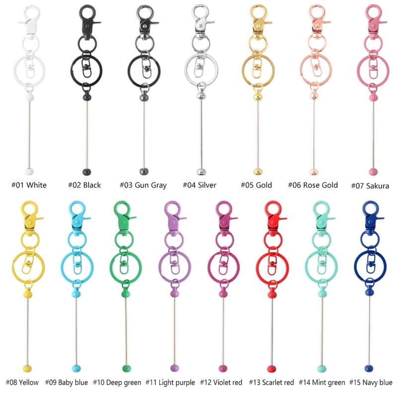 金属ビーズロブスタークロウクラスプキーリングdiyの車のキーチェーンバッグの装飾ジュエリーメイキング卸売10-100個